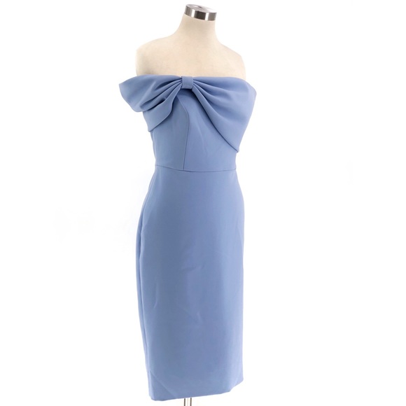 CHRISTIAN SIRIANO CREPE BOW OFF SHOULDER GOWN - Picture 4 of 8